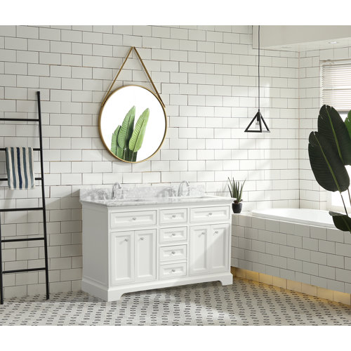 Breakwater Bay Palko 55'' W x 22" D x 34" H Double Bathroom Vanity Set